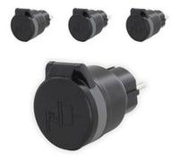 DiO Connected Home - Lot de 4 minis prises étanches télécommandées DiO - IP44 - 3500W - Noir - Chacon