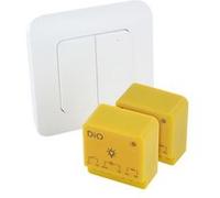 DiO Connected Home - Set de 2 modules d'éclairage + interrupteur double sans fil - 1000W - Jaune - DiO
