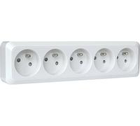Dio DIO013055 Célesta Bloc à Câbler avec 5 Prises/2 Pôles/Terre de 16 Ampères 3680 W 230 V Blanc