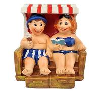 Dio Figurine Couple de corbeilles de Plage en polyrésine, Figurine décorative.