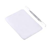 Dioche 1 Feuille MétalliquePetite Palette de Maquillage en Acier Inoxydable, de Forme Rectangulaire, Outil de Mélange de Maquillage de Base avec Grattoir, Adaptée aux Maquilleurs Professionnels et à