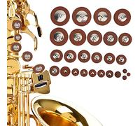 Dioche 21 Mm Sax 26 Pièces Ensemble de Remplacement de Coussinets en Cuir pour Saxophone Alto Multi-tailles - Matériau en Peau d'agneau de qualité Supérieure, Facile à Remplacer, adapté à les