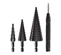 Dioche 4PCS HSS Cobalt Foret Étagé - Forets en Acier Rapide Enduit de Nitrure pour Fer Mince/Acier/PVC/Bois - Kit de Forets Longue Durée avec Automatique