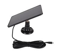 Dioche 5V Solar PCamera Panneau Solaire 5V 4W Haute efficacité IP65 Chargeur Solaire étanche pour Micro USB C Accessoires de Caméra de sécurité Extérieure (BLACK)