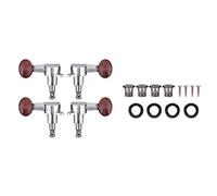 Dioche Accordage pour ukulélé de Concert 2L2R Chevilles de Réglage pour ukulélé Mécaniques de Verrouillage Mécaniques en Alliage de Zinc, Argent et Rouge, Installation Facile avec Réglage Précis,