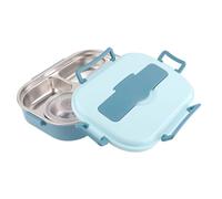 Dioche Acier 18/8Boîte à Lunch Portable à 4 Compartiments en Acier Inoxydable, Récipient de Stockage des Aliments adapté aux étudiants et aux Adultes, capacité de 1500 Ml, Comprend un Bol à Soupe,