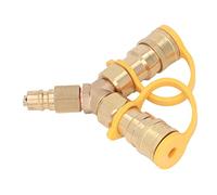 Dioche Adaptateur de Connexion Rapide pour Répartiteur de Gaz Naturel 1 2 vers Y - Base en Laiton avec Capuchon en Caoutchouc Durable pour Grill, Chauffage de Terrasse et Four - Double Connexion de