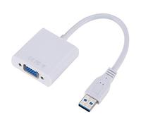 Dioche Adaptateur USB 3.0 vers USB 3.0 vers VGA - Carte Vidéo Externe vers VGA avec Prise en Charge Haute Résolution pour la connectivité des Ordinateurs de Bureau, des Ordinateurs Portables et des