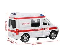 Dioche Ambulance 1:32 Ambulance 1:32 Mini en Alliage Stimulant Son et Lumière Modèle Jouet Voiture | Jouet Interactif pour Enfants | Formation à la Coordination œil-Main | Non Toxique et (Rouge)