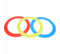 Dioche Anneaux de Jonglage, 3 Pièces, Anneau Acrobatique lancé à la Main, Jouet Clown Portatif, Bleu, Rouge, Jaune, Accessoires de Divertissement Heureux