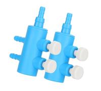 Dioche Aquarium Pump Control 2 Pièces Séparateur d'air pour Aquarium Bleu Blanc - Adaptateur de Pompe à Oxygène pour, Compatible 4 Mm - Distributeur de Tuyau d'air Facile à Utiliser et Durable
