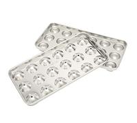 Dioche Bac à Glaçons Moule à Glaçons en Acier Inoxydable 304 - Machine à de qualité Supérieure pour le Vin et les Boissons - Fournitures de Bar Durables - 18 Boules de Glace Sphériques - Conception