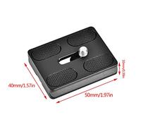 Dioche Basics Trépied Plaque de Dégagement Rapide avec Support à Vis 1/4 Pouce pour Rotule de Trépied Arca Benro, Compatible avec Les Appareils Photo, Construction en Alliage Léger, Facile (PU50)