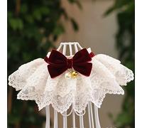Dioche Bavoir à Col pour Chat Les Bavoirs en Dentelle pour Animaux de Compagnie et Les Nœuds Papillons sont Mignons, Confortables et Faciles à Porter. Convient aux Chiens et aux Chats, Parfait pour