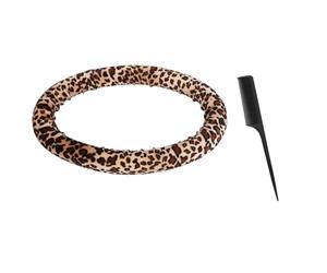 Dioche Bigoudi Rond sans Chaleur, 2 Pièces, Bigoudis imprimé Léopard pour Boucler sans Chaleur, avec 2 Peignes, pour Cheveux Moyens à Longs