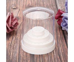 Dioche Bits Container Support de Foret à Ongles en Plastique 48 Trous pour Nail Art - Boîte pour Outils de Meulage et de Sculpture - Idéal pour L'affichage en Salon - Taille Compacte (WHITE)