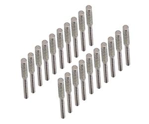 Dioche Black & De20Pcs Ensemble de Têtes de Meulage pour Affûteuse de Tronçonneuse - Limes émeri Durables pour Un Affûtage Efficace, Installation Facile pour Les Chaînes de 404 et 3/8 Pouces (Silver