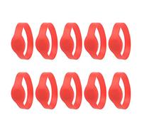 Dioche Bracelet 10 Pièces Bracelet en Silicone IP68 Carte d'identité étanche pour Piscines, Gymnases et Contrôle d'accès (rouge)