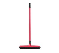 Dioche Brome de Poils de Animaux de Compagnie Efficace et Combo Pinceau à Charpie avec Poignée Télescopique et Raclette pour Tapis, Bois Dur et Linoléum (Rouge)