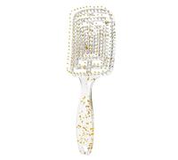 Dioche Brosse à Cheveux Démêlante, Style, Séchage, Transparente, Creuse, Incurvée, Ventilée, pour la Maison, le Salon, les Soins Capillaires Professionnels, Design à Paillettes en
