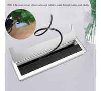 Dioche Brush GromSquare Câble d'ordinateur de Bureau en Aluminium avec Trou d'insertion de Sortie - Organiseur de Câbles Robuste et Durable - Installation Facile pour Le Bureau et la Maison - (L)