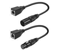 Dioche Câble Adaptateur XLR Ensemble de Câbles Adaptateur XLR 3 Broches vers RJ45 - Câbles de Conversion Ethernet DMX Mâles et Femelles 3 Broches pour éclairage de Scène - Transmission Fiable du