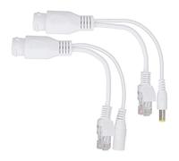 Dioche Câble Répartiteur Adaptateur Poe Passif 12 V Poe Ad12 V Power Over Ethernet - Injecteur étanche pour Caméras IP et Points d'accès sans Fil, Distance de Transmission de 30 à 40 M (White)