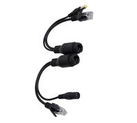 Dioche Câble Répartiteur Adaptateur Poe Passif 12 V Poe Ad12 V Power Over Ethernet - Injecteur étanche pour Caméras IP et Points d'accès sans Fil, Distance de Transmission de 30 à 40 M (Black)