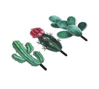 Dioche Cactus Flower Decor Insert 3 Pcs Dimensionnel Acrylique Yard Art Pick Plante pour Décor Extérieur Fleurs, Printemps Jardin Signe de Pâques Acrylique