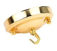 Dioche Chandelier Hook Chandelier Crochet de Plaque Suspendue de Lustre en Fer 2 Pièces - Décoration d'auvent de Plafonnier Durable, Parfait pour l'éclairage Intérieur dans les Salons, les (GOLD)