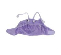 Dioche Chapeau Teaser pour Chat, Jouet Interactif, Tête Amusante Portant Un Bâton Teaser pour Chats D'intérieur, Motif Abeille Violette, Tissu Super Doux, Cou Réglable de 24 à 30 Cm