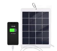 Dioche Chargeur Solaire Portable étanche 3 W 5 V pour Camping en Plein Air, Prise USB pour Téléphones Mobiles, Mini Ventilateur, Lumière LED et Caméras de à Domicile