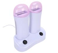 Dioche Chauffe-Cire Dépilatoire à Double Cartouche pour Femmes et Hommes avec Base, Machine Chauffante à Cire Compacte et Légère, Rouleau Portatif Facile à Manœuvrer, Cire de Rose,