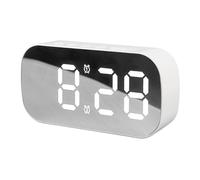Dioche Clock Digital Clock Réveil Miroir avec Affichage LED, 5 Niveaux de luminosité Réglables, Modes d'Affichage Double, Date et Température, Horloge Numérique de Bureau élégante