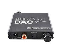 Dioche Convertisseur Audio Numérique vers Analogique 192 KHz 24 Bits DAC pour Entrée Optique et Coaxiale avec Adaptateur de Sortie 3,5 Mm