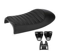 Dioche Coussin de Siège Passager Moto, Moto Hump Selle Café Racer Coussin De Siège Vintage, Moto PU Cuir Vintage Café Racer Refit Siège Plat Selle Coussin pour CG125 GN CG CG CB400SS(Type B)