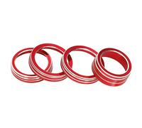 Dioche Couvercle de Bouton de Climatiseur de Garniture de Phare, Remplacement de Garniture de Bouton de Commutateur de Phare pour Accessoires JL 2018 - 2021 (rouge)