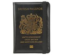 Dioche Couverture de Passeport pour la Grande-Bretagne Couverture de Passeport avec Ceinture élastique - Porte- Antimagnétique et étanche pour Cartes d'identité - Portefeuille de Voyage Parfait