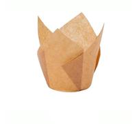 Dioche Doublures Tulipe Cuisson Doublure de Gobelet en Papier Composite de Haute qualité, Adaptée aux Mariages, Fêtes d'anniversaire et Autres Petits rassemblements. (brun clair)