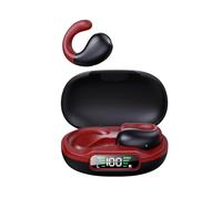 Dioche Écouteurs Fil BT 5.3, Véritablement Inusables, Technologie Pulse DT3.0, Autonomie de la Batterie 50H, Réduction du Bruit ENC, Ajustement Ergonomique, Son Clair (Noir et Rouge)