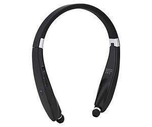 Dioche Écouteurs Rétractables de Cou SX-991 de Cou Pliable Casque Bluetooth sans Fil Rétractable, Technologie d'annulation du Bruit CVC, Connexion Simultanée à Deux Appareils, (Black)