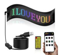 Dioche Écran Publicitaire LED Flexible, contrôlé par APP, écran d'affichage Couleur pour Véhicule Intelligent, étanchéité IP65, Images Personnalisables Personnalisées, Application mobile. (20 * 64