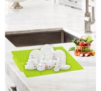 Dioche égouttoir à Vaisselle Tapis de Séchage de Vaisselle Extra Large Coussin en Silicone Résistant à la Chaleur de qualité Supérieure - Accessoire de Cuisine Polyvalent pour le Séchage, (GREEN)