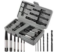 Dioche Ensemble de 12 Forets d'extraction de Vis Rigides Faciles à Retirer - Dissolvant cassé, Forets HSS Haute durabilité pour Vis Rouillées ou Coincées, Kit d'outils de Fixation Polyvalent