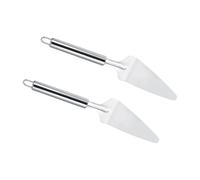Dioche Ensemble de 2 Spatules à Pizza en Acier Inoxydable - Pelle Triangulaire Multifonctionnelle avec Bord dentelé pour Trancher Effort - Outil de Cuisine Parfait pour Pizza, Gâteaux et