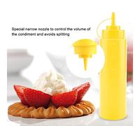 Dioche Ensemble de 720 Ml de 10 Bouteilles de Distributeur de Condiments en Plastique avec Buse étroite pour Sauce à l'huile de Vinaigre - Idéal pour la Cuisine et la Restauration (YELLOW)