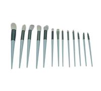 Dioche Ensemble de Pinceaux de Maquillage, 13 Pièces, Pinceaux Cosmétiques Complets avec Poils en Fibres Douces pour une Coloration et une Tonification Précises, Poignée Ergonomique (GREEN)