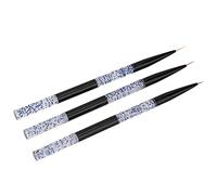 Dioche Ensemble de Stylos Nail Art, Outil de Manucure en Plastique de Haute qualité pour Dessin au Trait, Peinture de Fleurs, Salon Professionnel, Usage Personnel, Bleu Violet, 3 (BLUE)