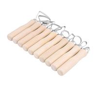 Dioche Ensemble d'outils de Sculpture JR2-10 Ensemble de 10 Couteaux de Sculpture en Cire et de Poterie à Faire Soi-même - Couteau à Découper en Porcelaine avec Manche en Bois pour Plus de sécurité