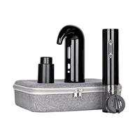 Dioche Ensemble Ouvre-bouteille électrique + Carafe à Vin + Bouchon Sous Vide + -capsule + Sac de Rangement Inclus, Choix de Cadeau parfait. (BLACK #-1)